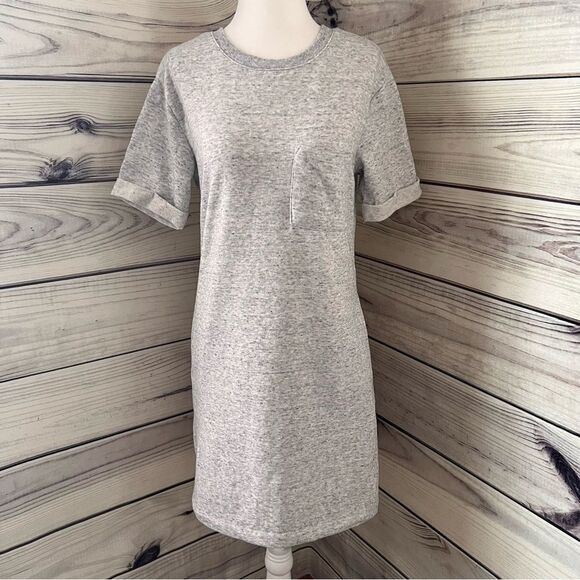 Garage Heather Grey Short Sleeve T-shirt Dress - Picture 1 of 7